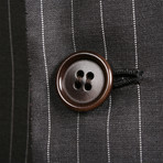 Super 180s Striped 3 Rolling Button Suit // Dark Gray (US: 36S)