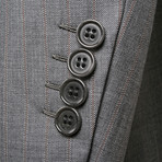 Super 150s Striped 3 Rolling Button Suit // Gray // BRS20 (US: 36R)