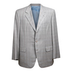 Rolling 3 Button Check Suit // Gray // BRS22 (US: 36R)