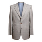 Rolling 3 Button Check Suit // Warm Gray // BRS23 (US: 38R)