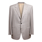 Rolling 3 Button Check Suit // Warm Gray // BRS24 (US: 36S)