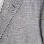Rolling 3 Button Check Suit // Gray // BRS22 (US: 36R)