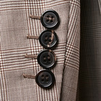 Rolling 3 Button Check Suit // Warm Gray // BRS24 (US: 36R)
