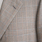 Rolling 3 Button Check Suit // Warm Gray // BRS23 (US: 38R)