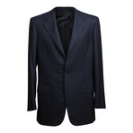 Rolling 3 Button Solid Wool Suit // Navy Blue (US: 36S)