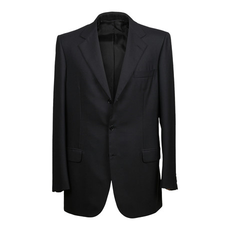 Solid Rolling 3 Button Suit // Black (US: 36R)