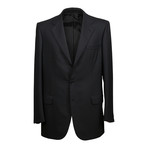 Solid Rolling 3 Button Suit // Black (US: 40L)