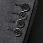 Super 150s Solid 3 Rolling Button Suit // Gray (US: 36S)