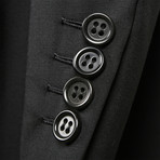 Super 150s Solid 3 Rolling Button Suit // Black (US: 36S)