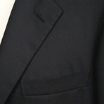 Solid Rolling 3 Button Suit // Black (US: 40L)