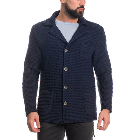 Wool Button Jacket // Navy (S)