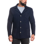 Wool Button Jacket // Navy (M)