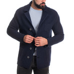 Wool Button Jacket // Navy (L)