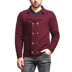 Wool Button Up Jacket // Bordo (2XL)
