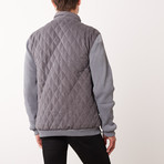 Contrast Sleeve Jacket // Gray (4XL)
