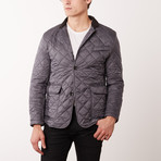 Quilted Navy Jacket // Gray (L)