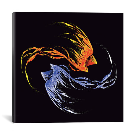 Phoenix Ice And Fire // Tobias Fonseca (18"W x 18"H x 0.75"D)