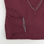 Cashmere Knit V-Neck Sweater // Purple (Euro: 44)
