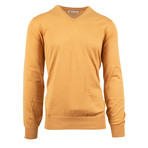 Cotton Knit V-Neck Sweater // Orange (Euro: 44)