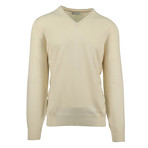 Cashmere Knit V-Neck Sweater //Beige (Euro: 54)