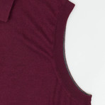 Brunello Cucinelli // Cashmere-Silk Cardigan Sweater Vest // Burgundy (Euro: 50)