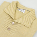 Cashmere Thick Knit Polo Sweater // Yellow (Euro: 44)