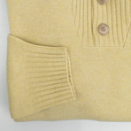 Cashmere Thick Knit Polo Sweater // Yellow (Euro: 50)