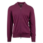 Brunello Cucinelli // Cotton Knit Zip-Up Sweater // Purple (Euro: 54)