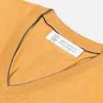 Cotton Knit V-Neck Sweater // Mustard (Euro: 56)