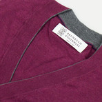 Brunello Cucinelli // Cotton Knit Henley Partial Button Up Sweater // Purple (Euro: 44)