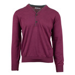 Brunello Cucinelli // Cotton Knit Henley Partial Button Up Sweater // Purple (Euro: 52)