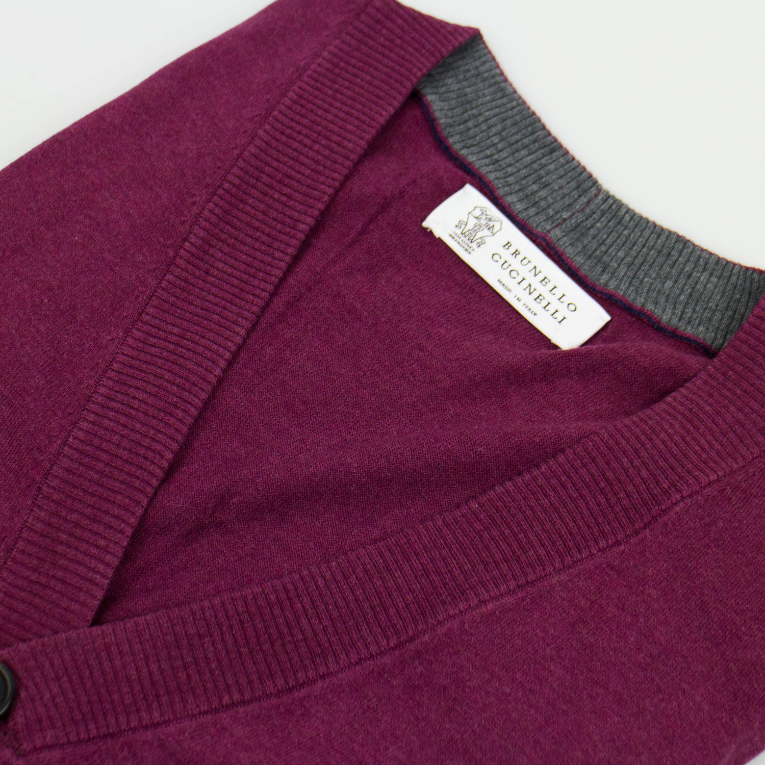 Brunello Cucinelli // Cotton Knit Cardigan Sweater Vest // Purple (Euro ...