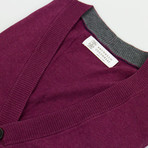 Brunello Cucinelli // Cotton Knit Cardigan Sweater Vest // Purple (Euro: 48)