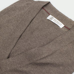 Cotton Knit Cardigan Sweater Vest // Brown (Euro: 44)