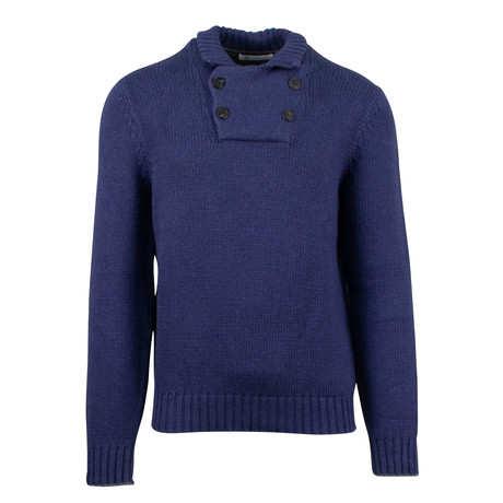 Brunello Cucinelli // Cotton Blend Thick Knit Sweater // Indigo (Euro: 48)