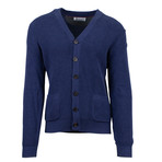 Cotton Thick Knit Cardigan Sweater // Blue (Euro: 50)