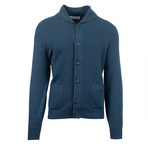 Cashmere Cardigan Sweater // Teal Blue (Euro: 52)
