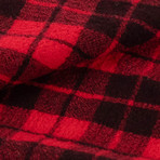 Drake's // Plaid Wool Scarf // Red