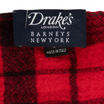 Drake's // Plaid Wool Scarf // Red (OS)