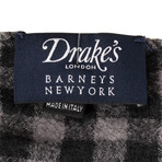 Drake's // Checked Wool Scarf // Gray (Gray)