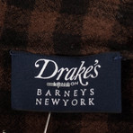 Drake's // Men's Checked Wool Scarf // Brown (Brown)