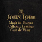 John Lobb // Men's Buckled Calfskin Leather Gloves // Black (M)