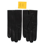 John Lobb // Men's Calfskin Leather Gloves // Black (M)