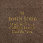 John Lobb // Men's Buckled Calfskin Leather Gloves // Brown (9)