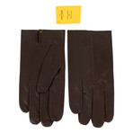 John Lobb // Men's Calfskin Leather Gloves // Brown (L)