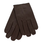 John Lobb // Men's Calfskin Leather Gloves // Brown (S)