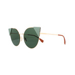 Fendi // Women's Round Cat Eye // Copper Gold + Green