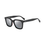 Fendi // Men's Classic Square Sunglasses // Black + Grey Mirror