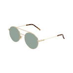 Fendi // Men's Round Metal Sunglasses // Gold + Green