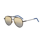 Fendi // Men's Metal Aviator Sunglasses // Brown Metal + Gold Mirror